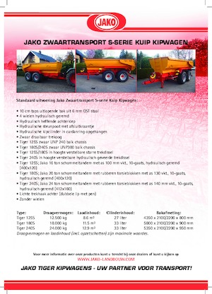 Billenő pótkocsik Jako Tiger 125S