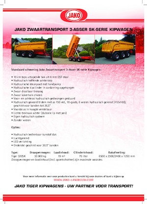 Billenő pótkocsik Jako Tiger 320SK