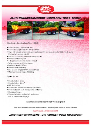 Billenő pótkocsik Jako Tiger 100SK