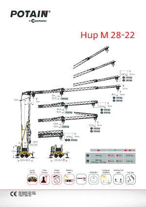 Tehergépkocsira szerelt toronydaruk - merevgém - alulforgó Potain Hup M 28-22