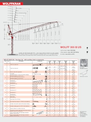 Toronydaruk - billenőgém - felülforgó Wolffkran 355 B US