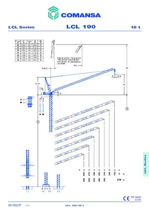 Toronydaruk - billenőgém - felülforgó Comansa LCL 190