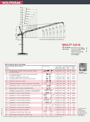 Toronydaruk - billenőgém - felülforgó Wolffkran 224 B