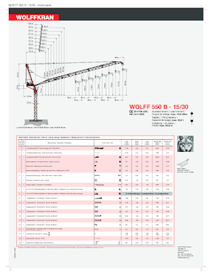 Toronydaruk - billenőgém - felülforgó Wolffkran 550 B