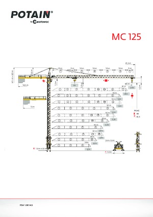 Toronydaruk - merevgém - felülforgó Potain MC 125
