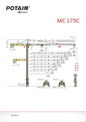 Toronydaruk - merevgém - felülforgó Potain MC 175C