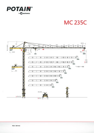 Toronydaruk - merevgém - felülforgó Potain MC 235C