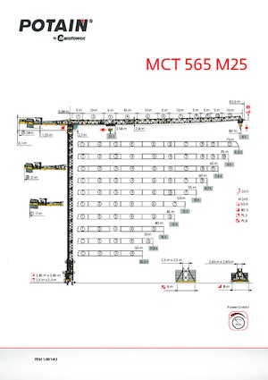 Toronydaruk - merevgém - felülforgó Potain MCT 565 M25