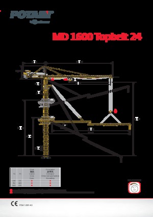 Toronydaruk - merevgém - felülforgó Potain MD 1600 Topbelt 24