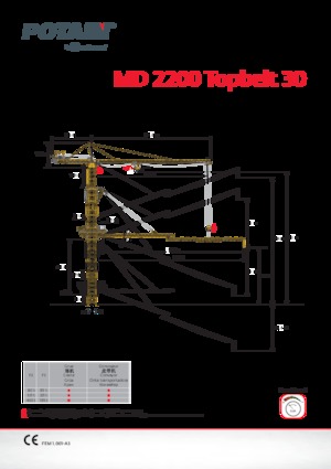 Toronydaruk - merevgém - felülforgó Potain MD 2200 Topbelt 30