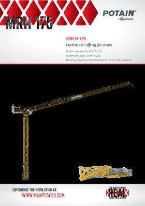 Toronydaruk - merevgém - felülforgó Potain MRH 175