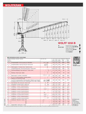 Toronydaruk - billenőgém - felülforgó Wolffkran 1250 B