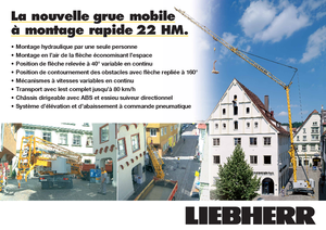Toronydaruk - merevgém - alulforgó Liebherr 22 HM FU