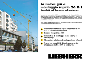 Toronydaruk - merevgém - alulforgó Liebherr 26 K.1 FU