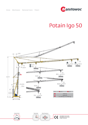 Toronydaruk - merevgém - alulforgó Potain IGO 50