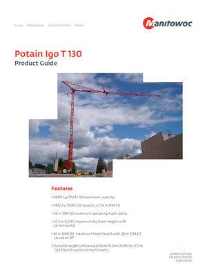 Toronydaruk - merevgém - alulforgó Potain IGO T 130