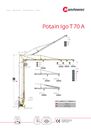 Toronydaruk - merevgém - alulforgó Potain IGO T 70 A