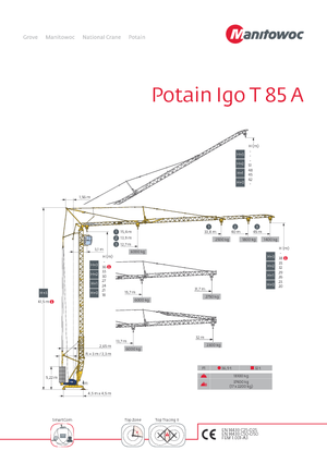 Toronydaruk - merevgém - alulforgó Potain IGO T 85 A
