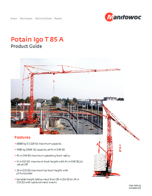 Toronydaruk - merevgém - alulforgó Potain IGO T 85