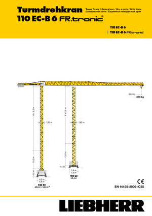 Toronydaruk - merevgém - felülforgó Liebherr 110 EC-B 6 FR.tronic
