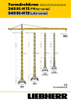 Toronydaruk - merevgém - felülforgó Liebherr 245 EC-H 12 FR.tronic