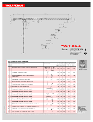 Toronydaruk - merevgém - felülforgó Wolffkran 4517 city