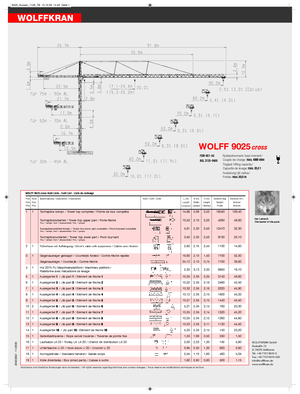 Toronydaruk - merevgém - felülforgó Wolffkran 9025 cross