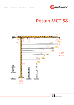 Toronydaruk - merevgém - felülforgó Potain MCT 58-3 t