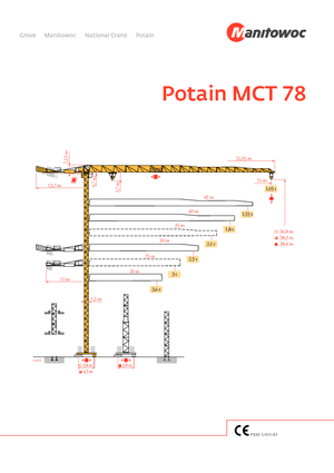 Toronydaruk - merevgém - felülforgó Potain MCT 78-3 t