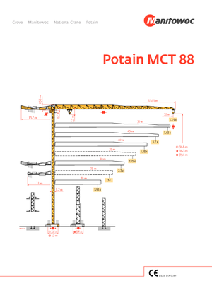 Toronydaruk - merevgém - felülforgó Potain MCT 88-5 t