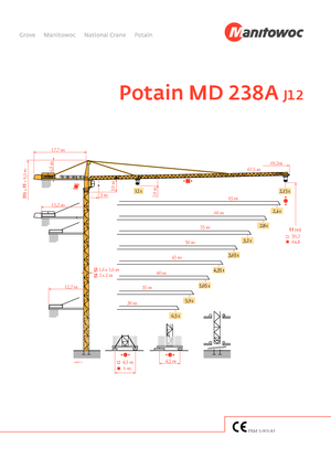 Toronydaruk - merevgém - felülforgó Potain MD 238 A-J12