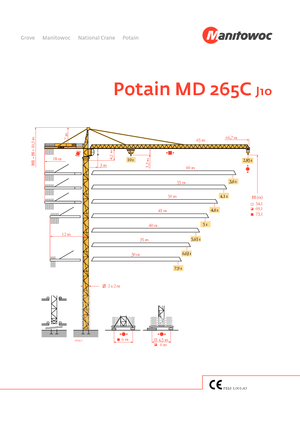 Toronydaruk - merevgém - felülforgó Potain MD 265 C J10