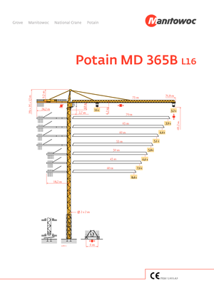 Toronydaruk - merevgém - felülforgó Potain MD 365 B L16