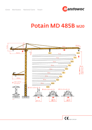 Toronydaruk - merevgém - felülforgó Potain MD 485 B 20 T