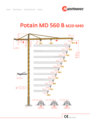 Toronydaruk - merevgém - felülforgó Potain MD 560 B 40 T