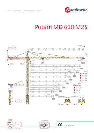 Toronydaruk - merevgém - felülforgó Potain MD 610 M 25