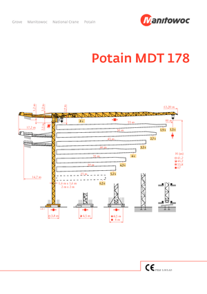 Toronydaruk - merevgém - felülforgó Potain MDT 178