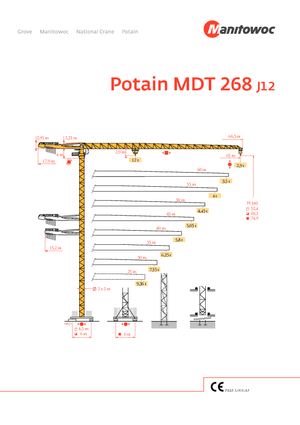 Toronydaruk - merevgém - felülforgó Potain MDT 268 J12