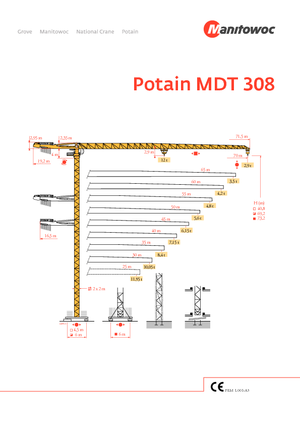 Toronydaruk - merevgém - felülforgó Potain MDT 308