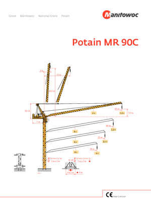 Toronydaruk - merevgém - felülforgó Potain MR 90 C