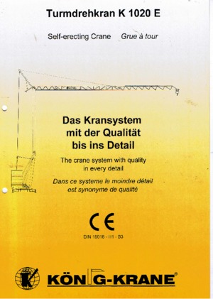 Toronydaruk - merevgém - alulforgó König K 1020 E (2,4)