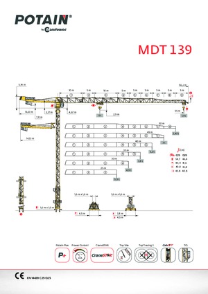 Toronydaruk - merevgém - felülforgó Potain MDT 139