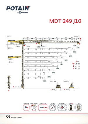 Toronydaruk - merevgém - felülforgó Potain MDT 249 J10