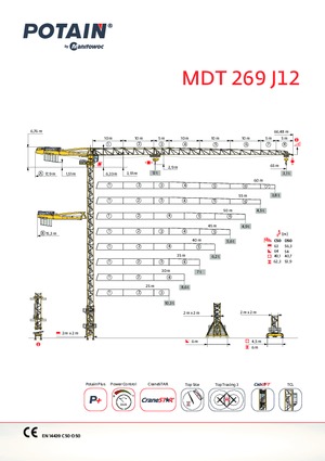 Toronydaruk - merevgém - felülforgó Potain MDT 269 A J12
