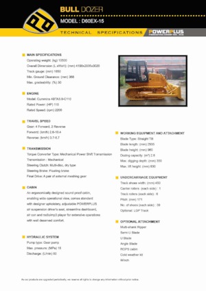 Dózerek PowerPlus D60EX-15