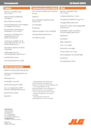 Lánctalpas teleszkópgémes munkaállványok JLG 600SC