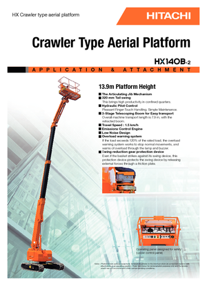 Lánctalpas teleszkópgémes munkaállványok Hitachi HX 140 B