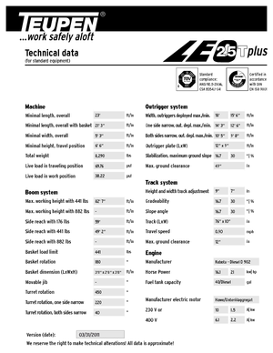 Lánctalpas teleszkópgémes munkaállványok TEUPEN LEO25Tplus