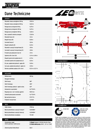 Lánctalpas töretőgémes munkaállványok TEUPEN LEO40GTX