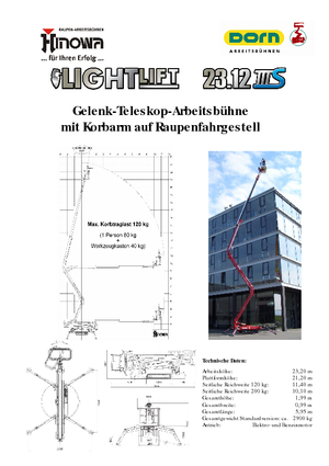 Lánctalpas töretőgémes munkaállványok Hinowa Lightlift 23.12 VA IIIS